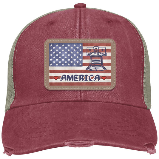 "Love America & Liberty",  Distressed Ollie Cap