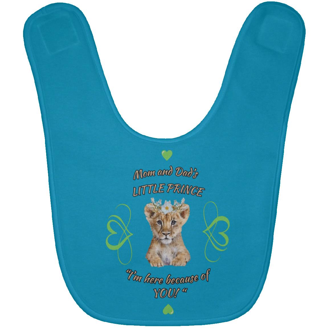 "Mom and Dad's Little Prince", Baby Bib-Green Design