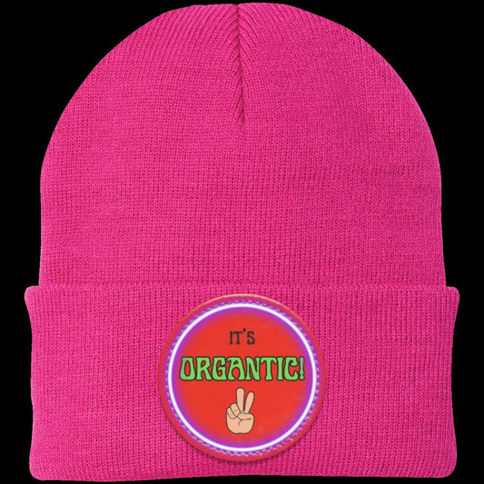 "It's Organtic" Beanie, Neon Circular Patch