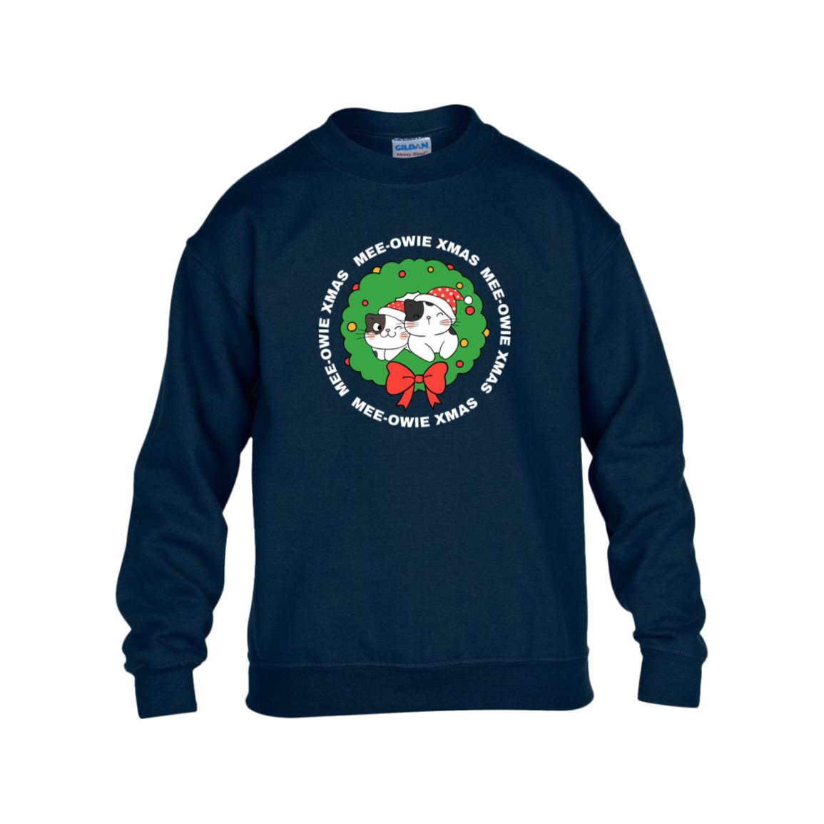 "MEE-OWIE XMAS" Kids Heavy Blend Fleece Sweatshirt
