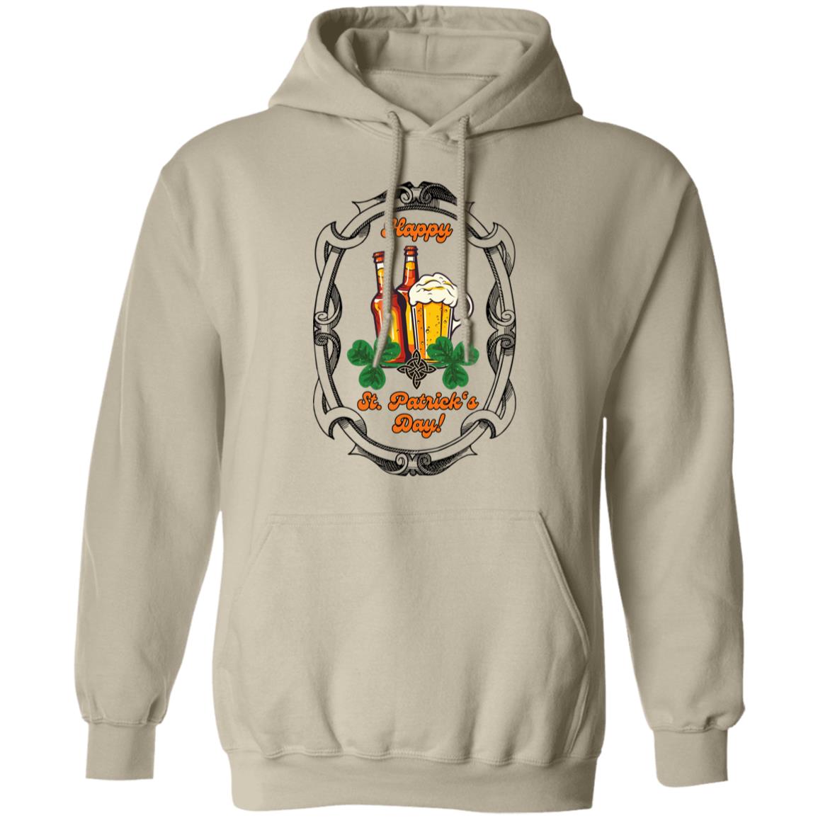 "Happy St. Patrick's Day-Cheers!", Unisex Pullover Hoodie.   This Adult Hoodie Is Sure To Get One In The Mood To Celebrate!
