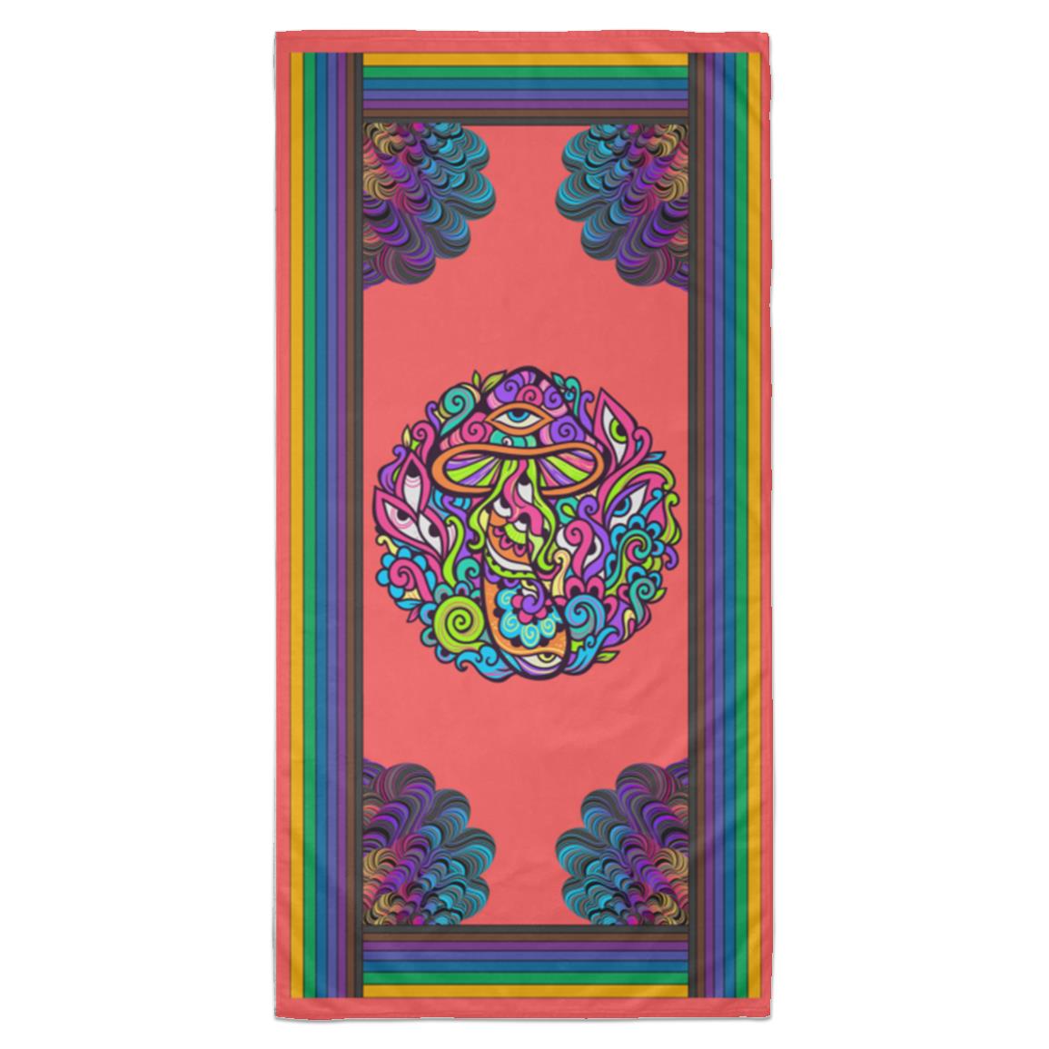 "Groovy Mushroom"  Beach Towel, 35 x 70 in