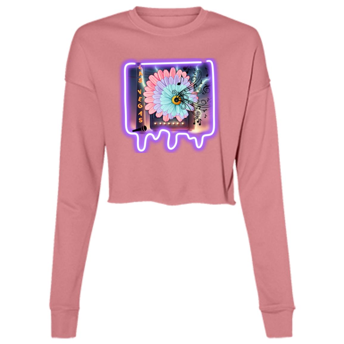 "Neon Las Vegas", Ladies' Cropped Fleece Crew