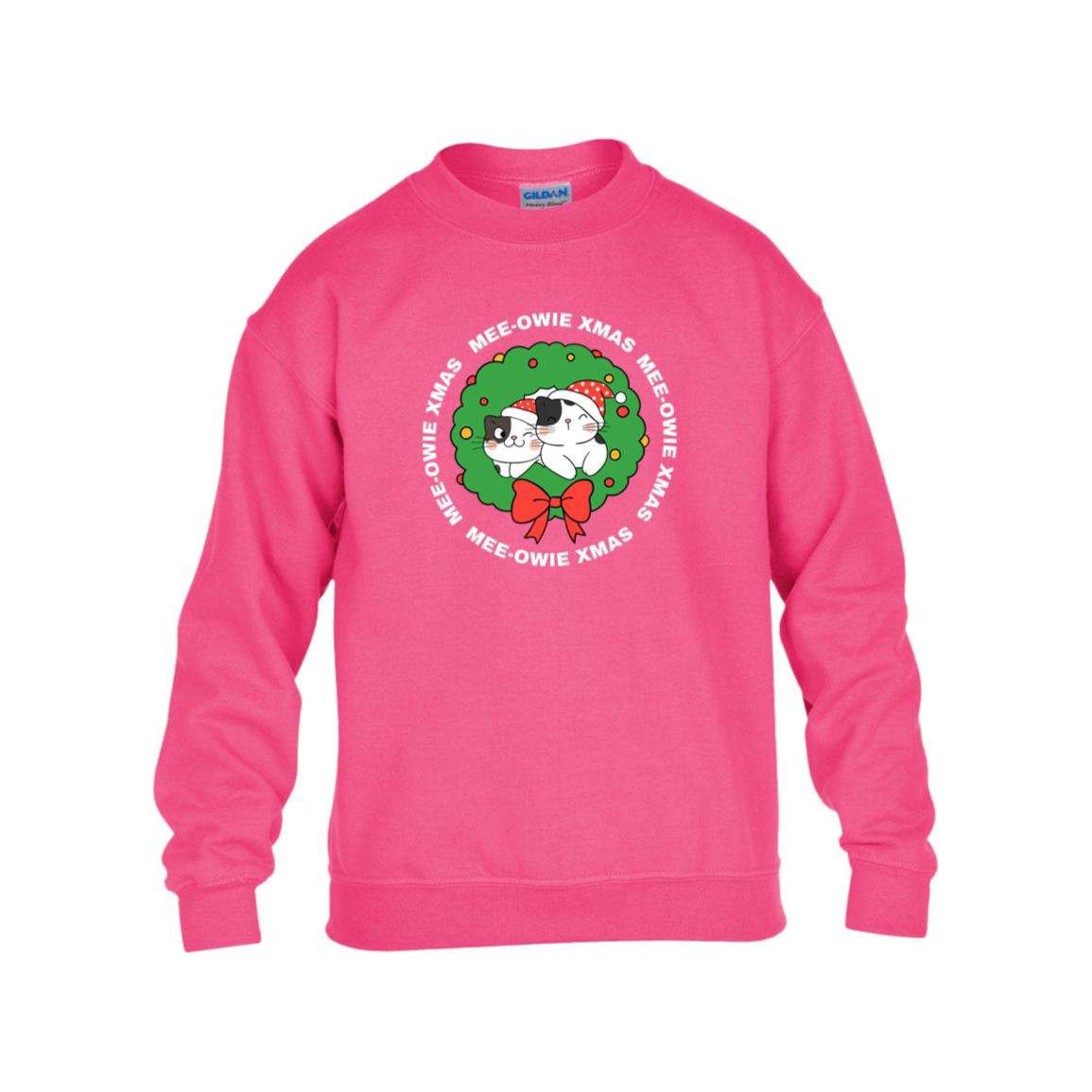 "MEE-OWIE XMAS" Kids Heavy Blend Fleece Sweatshirt