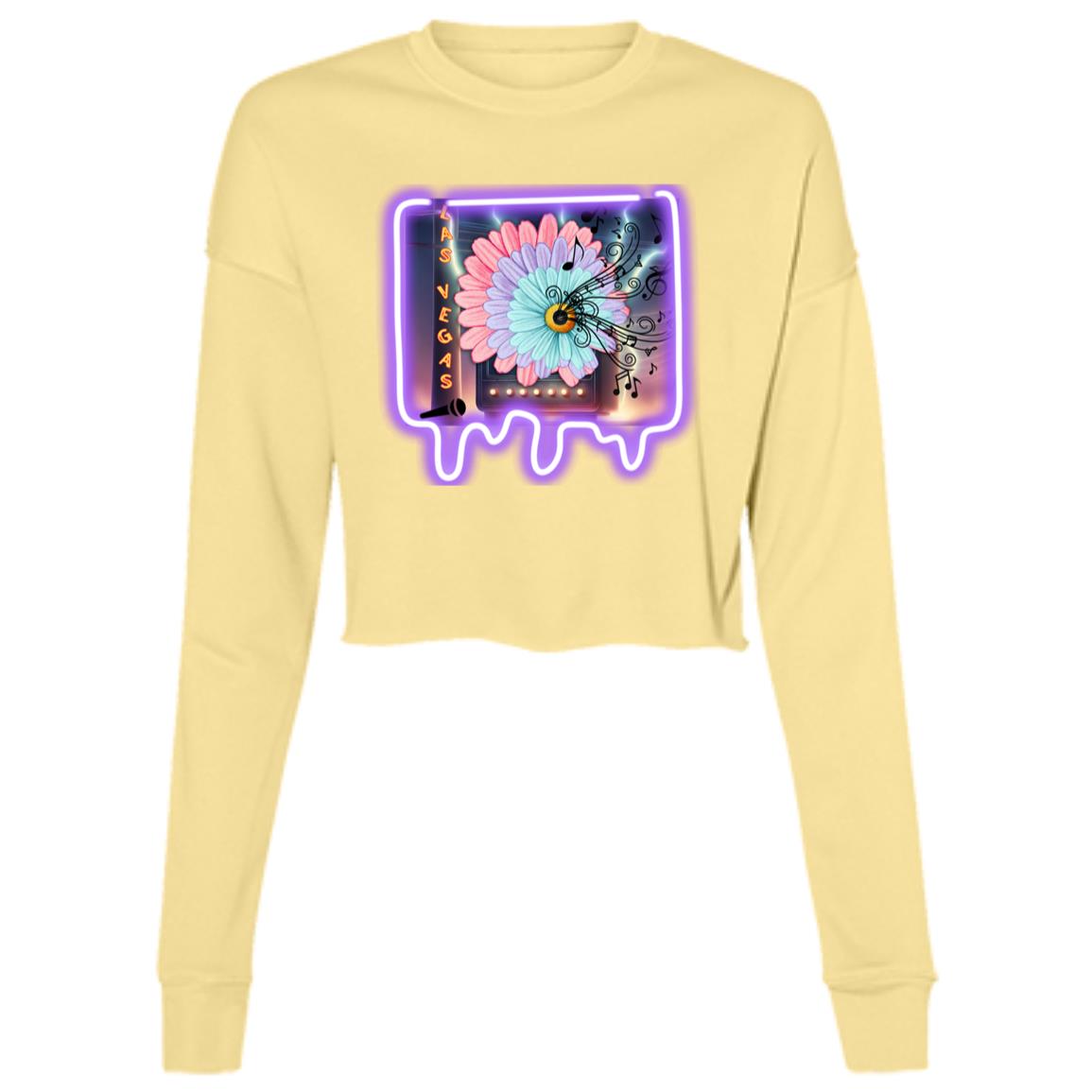 "Neon Las Vegas", Ladies' Cropped Fleece Crew