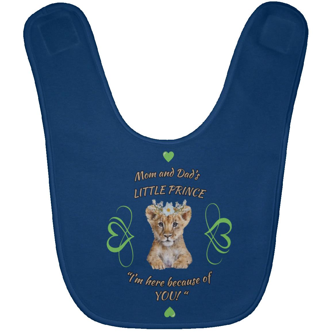 "Mom and Dad's Little Prince", Baby Bib-Green Design
