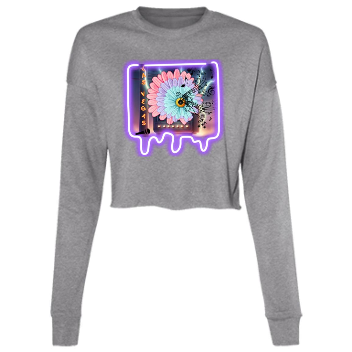 "Neon Las Vegas", Ladies' Cropped Fleece Crew