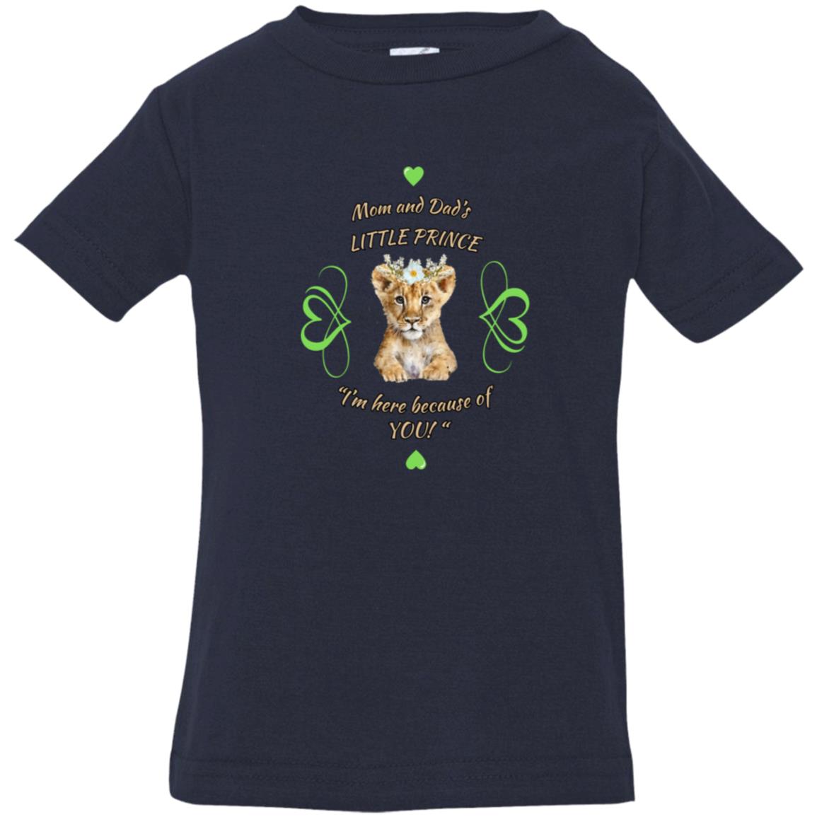 "Mom and Dad's Little Prince", Jersey T-Shirt-Green Design