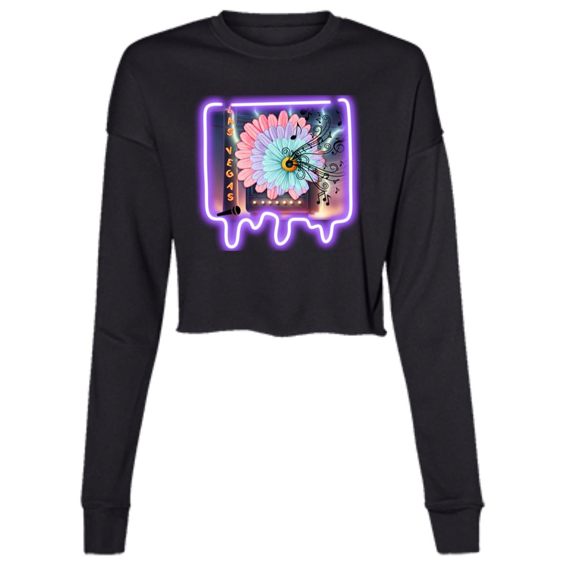 "Neon Las Vegas", Ladies' Cropped Fleece Crew