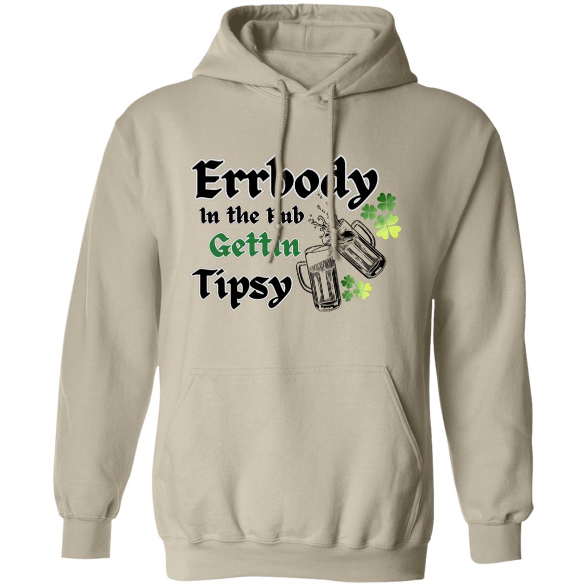 "Errbody In the Pub", Unisex Pullover Hoodie, Black text and Graphics