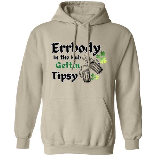 "Errbody In the Pub", Unisex Pullover Hoodie, Black text and Graphics