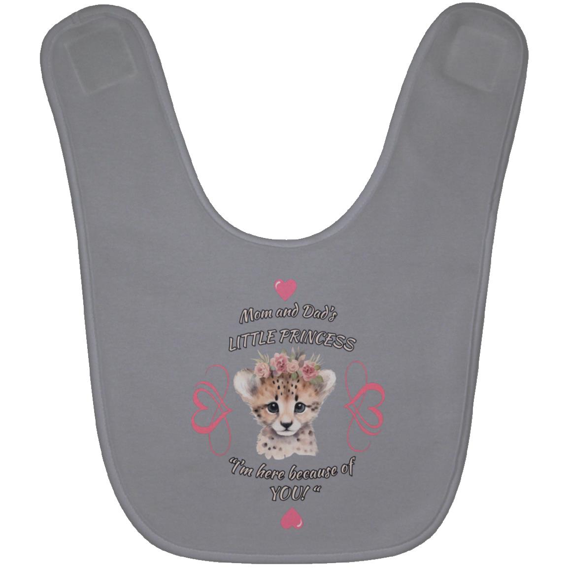 "Mom and Dad's Little Princess", Baby Bib-Pink Design
