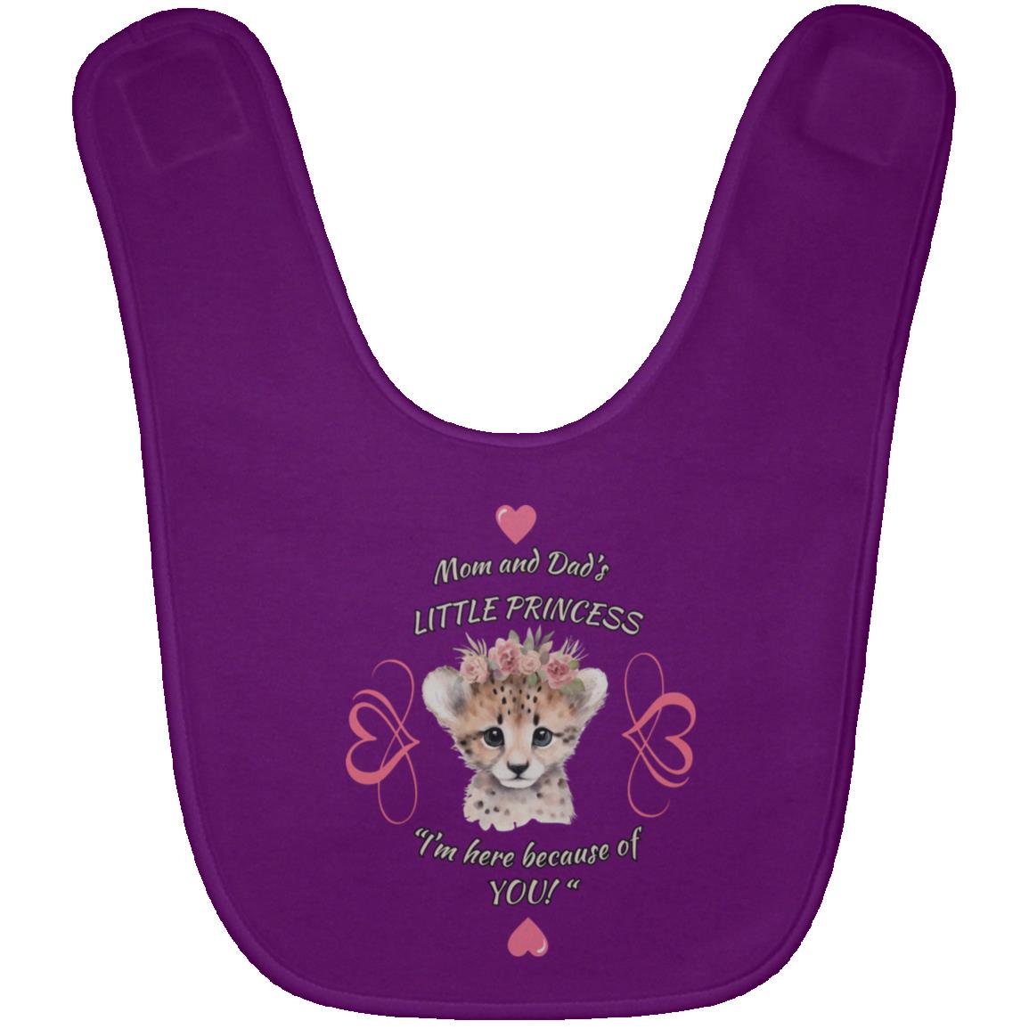 "Mom and Dad's Little Princess", Baby Bib-Pink Design