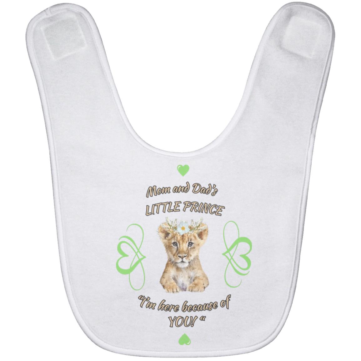 "Mom and Dad's Little Prince", Baby Bib-Green Design
