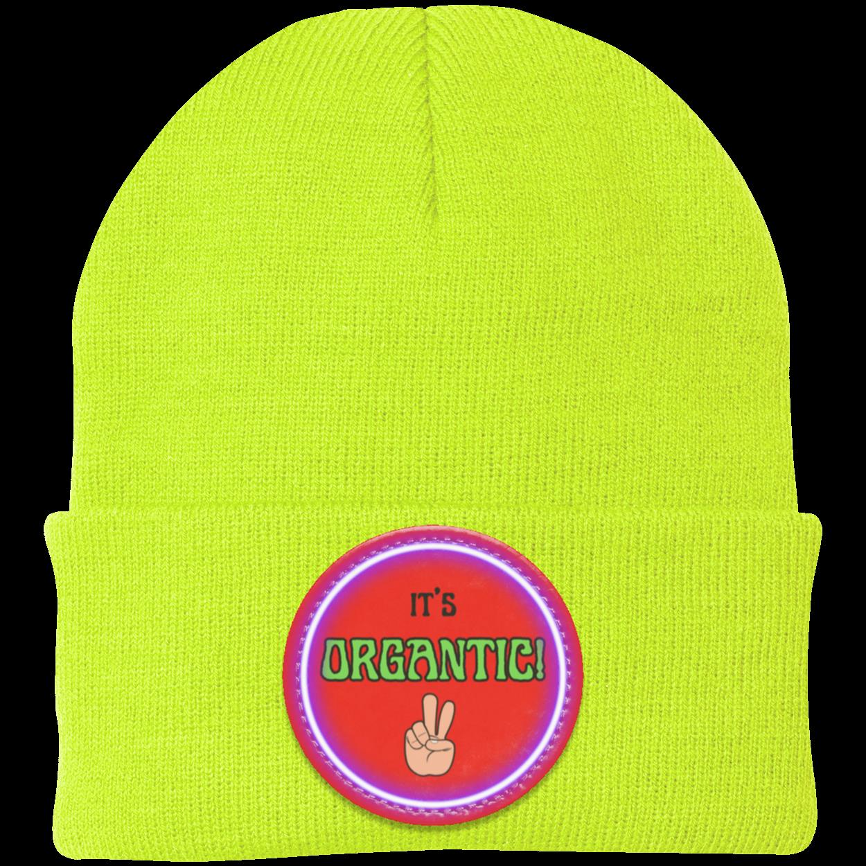 "It's Organtic" Beanie, Neon Circular Patch