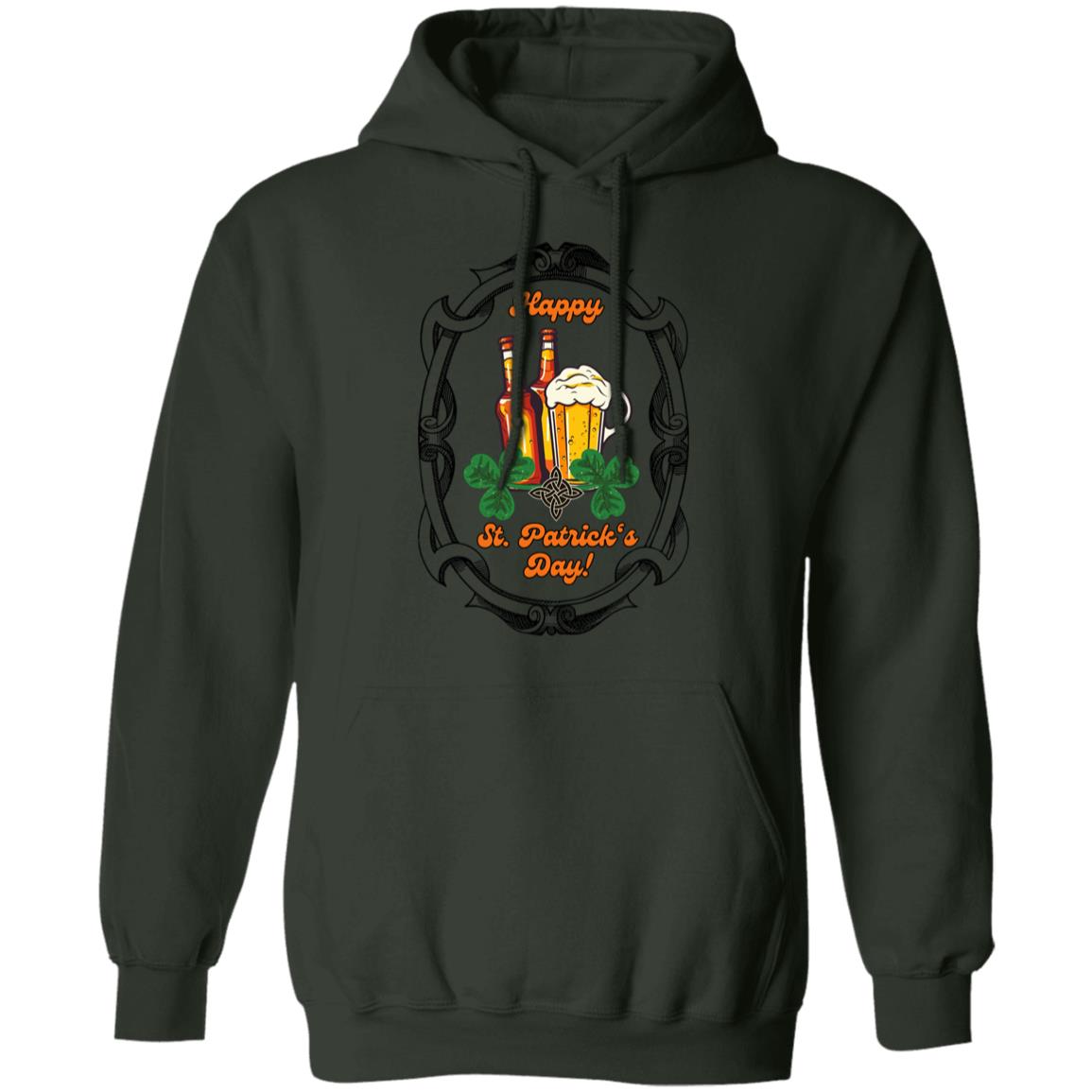 "Happy St. Patrick's Day-Cheers!", Unisex Pullover Hoodie.   This Adult Hoodie Is Sure To Get One In The Mood To Celebrate!