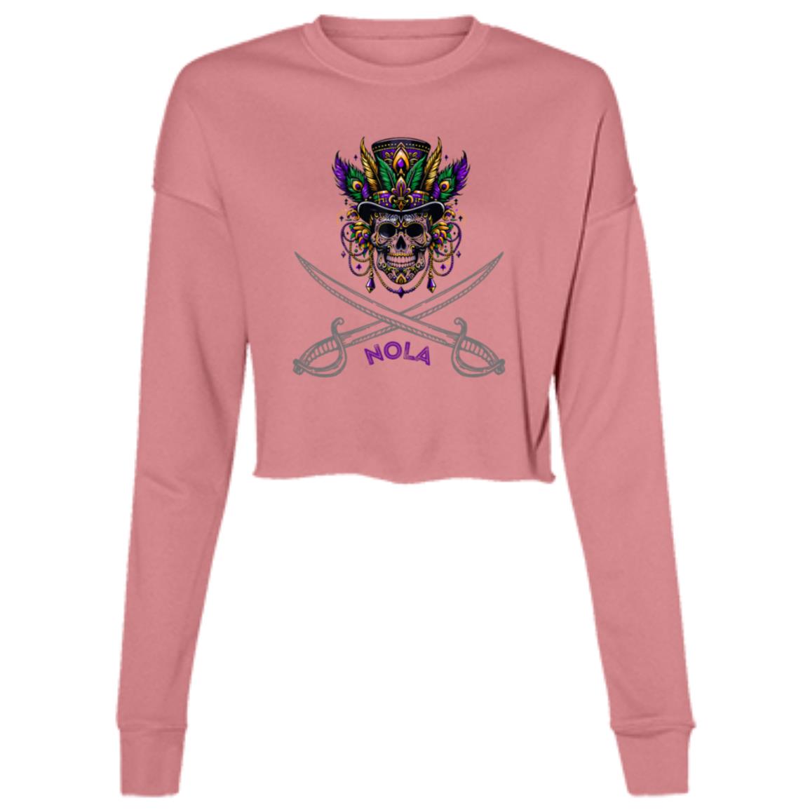"NOLA Voodoo Pirate" Ladies' Cropped Fleece Top