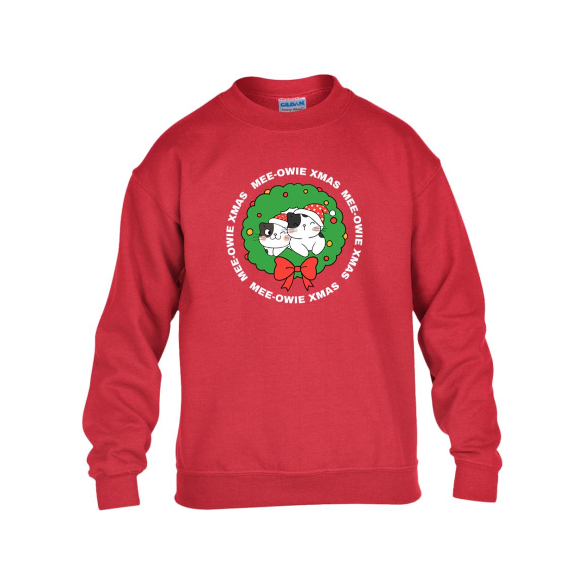 "MEE-OWIE XMAS" Kids Heavy Blend Fleece Sweatshirt