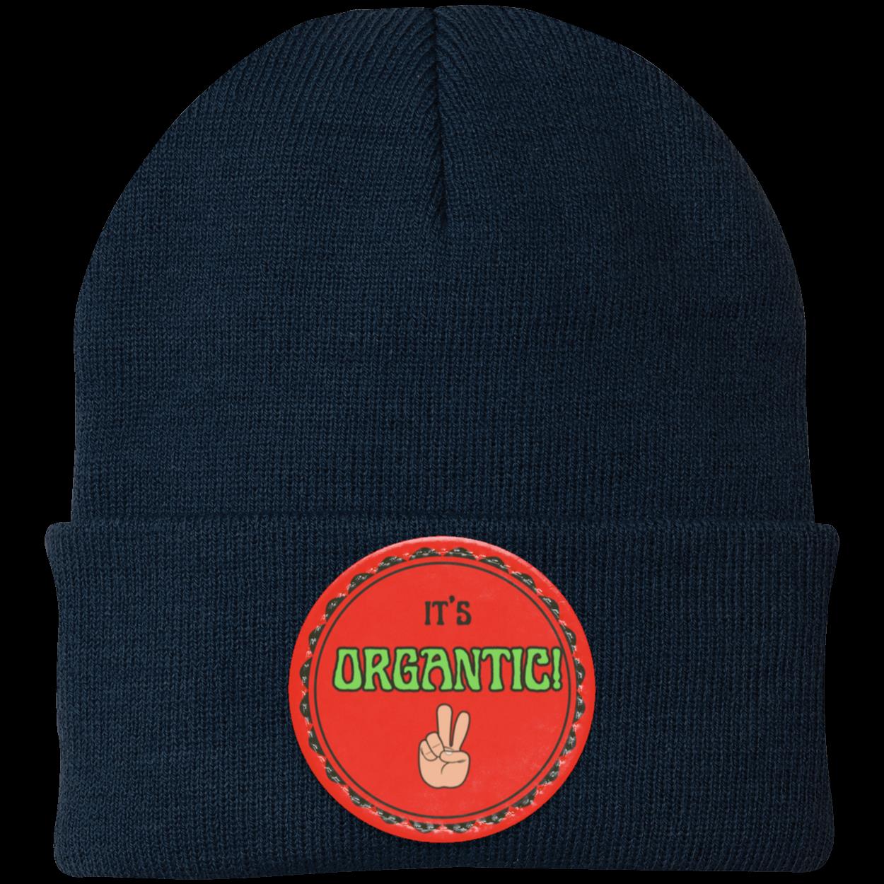 "It's Organtic" Beanie, Scalloped Circular Patch