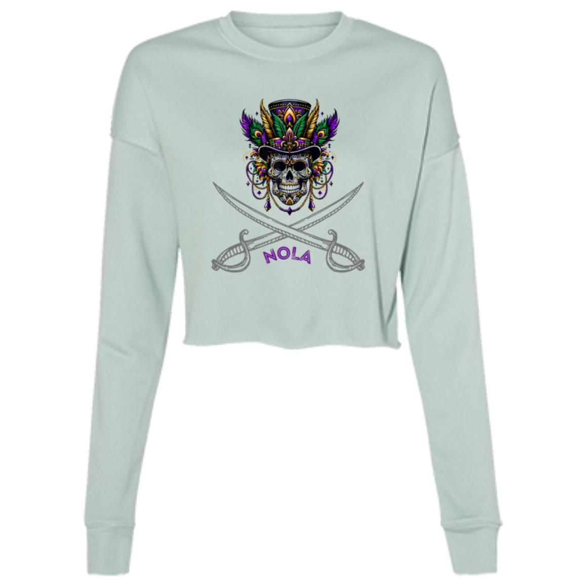 "NOLA Voodoo Pirate" Ladies' Cropped Fleece Top