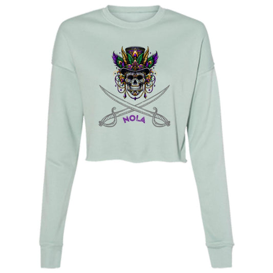 "NOLA Voodoo Pirate" Ladies' Cropped Fleece Top