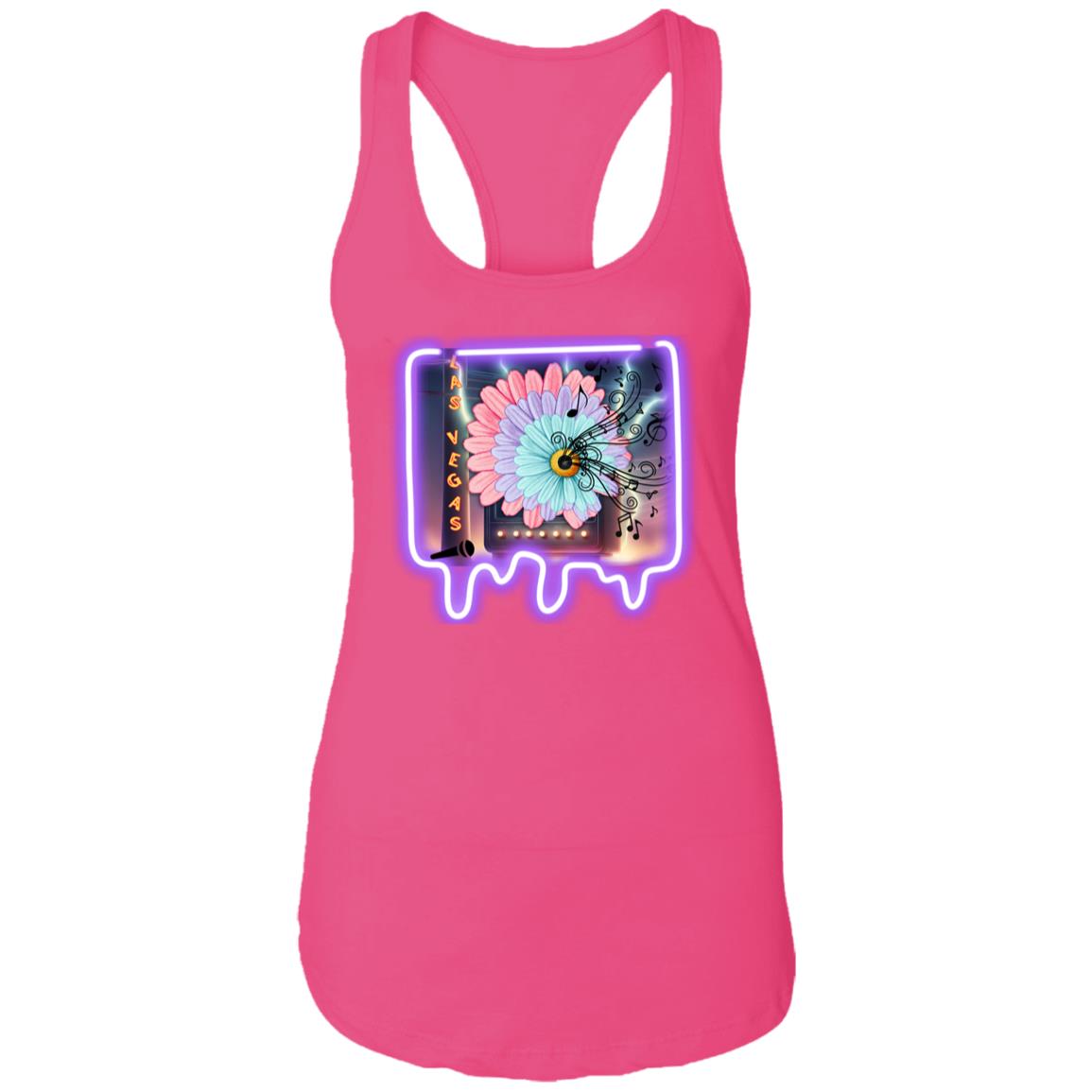 Neon Las Vegas  Ladies Ideal Racerback Tank, Las Vegas