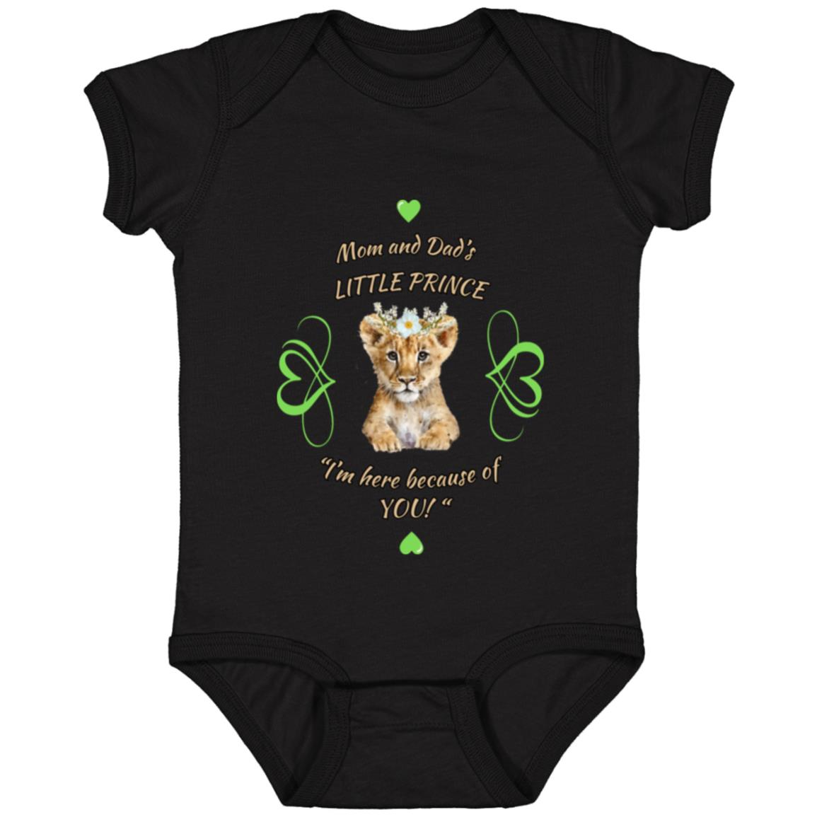 "Mom and Dad's Little Prince"  Infant Jersey Bodysuit- Green Design