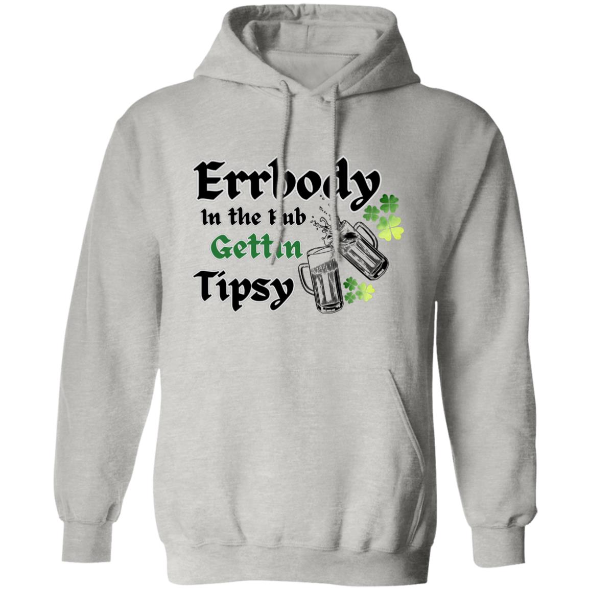 "Errbody In the Pub", Unisex Pullover Hoodie, Black text and Graphics