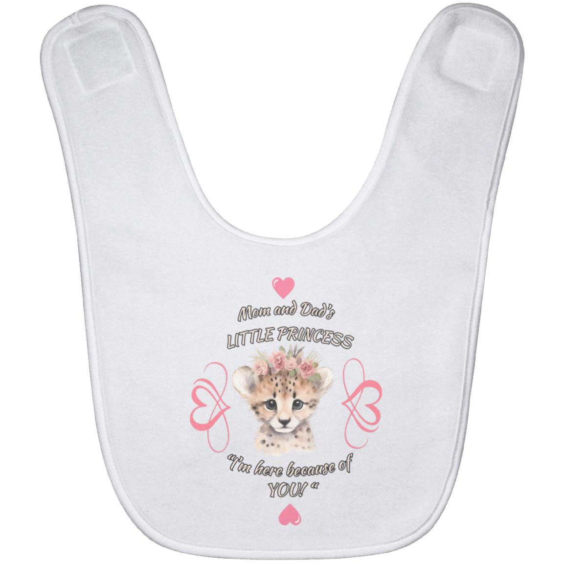 "Mom and Dad's Little Princess", Baby Bib-Pink Design