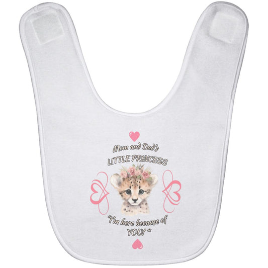 "Mom and Dad's Little Princess", Baby Bib-Pink Design