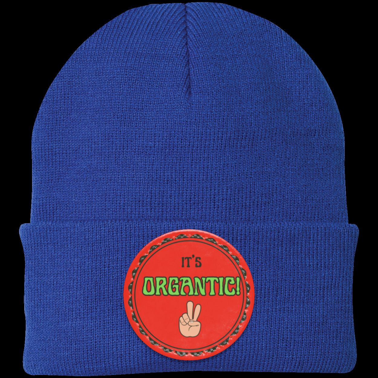 "It's Organtic" Beanie, Scalloped Circular Patch