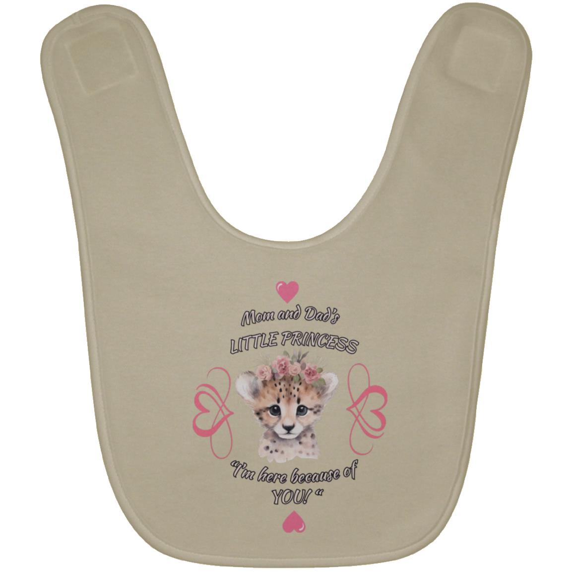 "Mom and Dad's Little Princess", Baby Bib-Pink Design