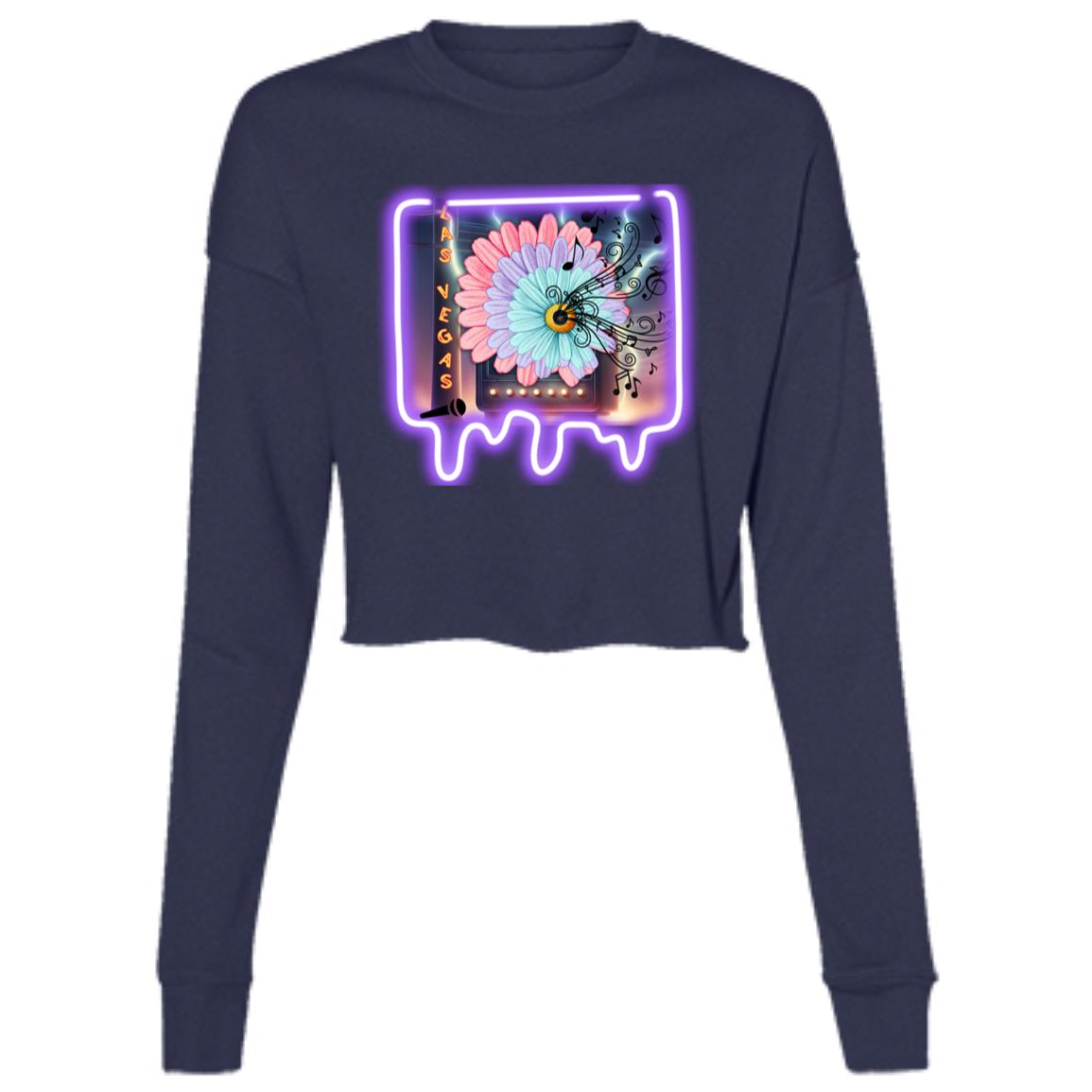 "Neon Las Vegas", Ladies' Cropped Fleece Crew