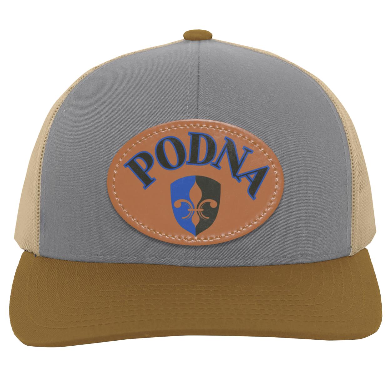 "PODNA", Trucker Snap Back With Vegan Leather Patch
