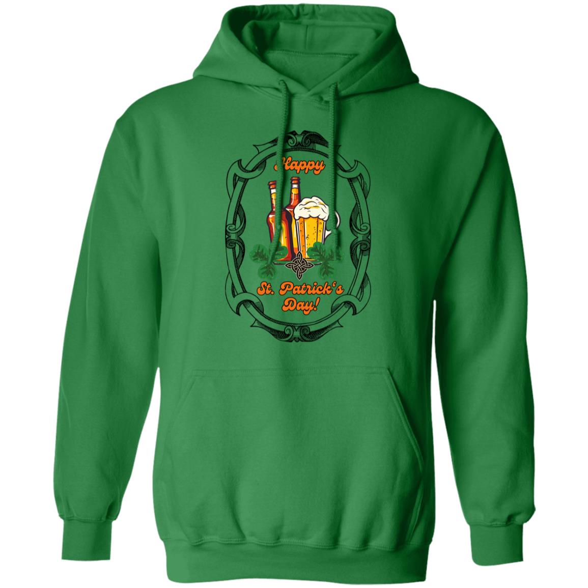 "Happy St. Patrick's Day-Cheers!", Unisex Pullover Hoodie.   This Adult Hoodie Is Sure To Get One In The Mood To Celebrate!