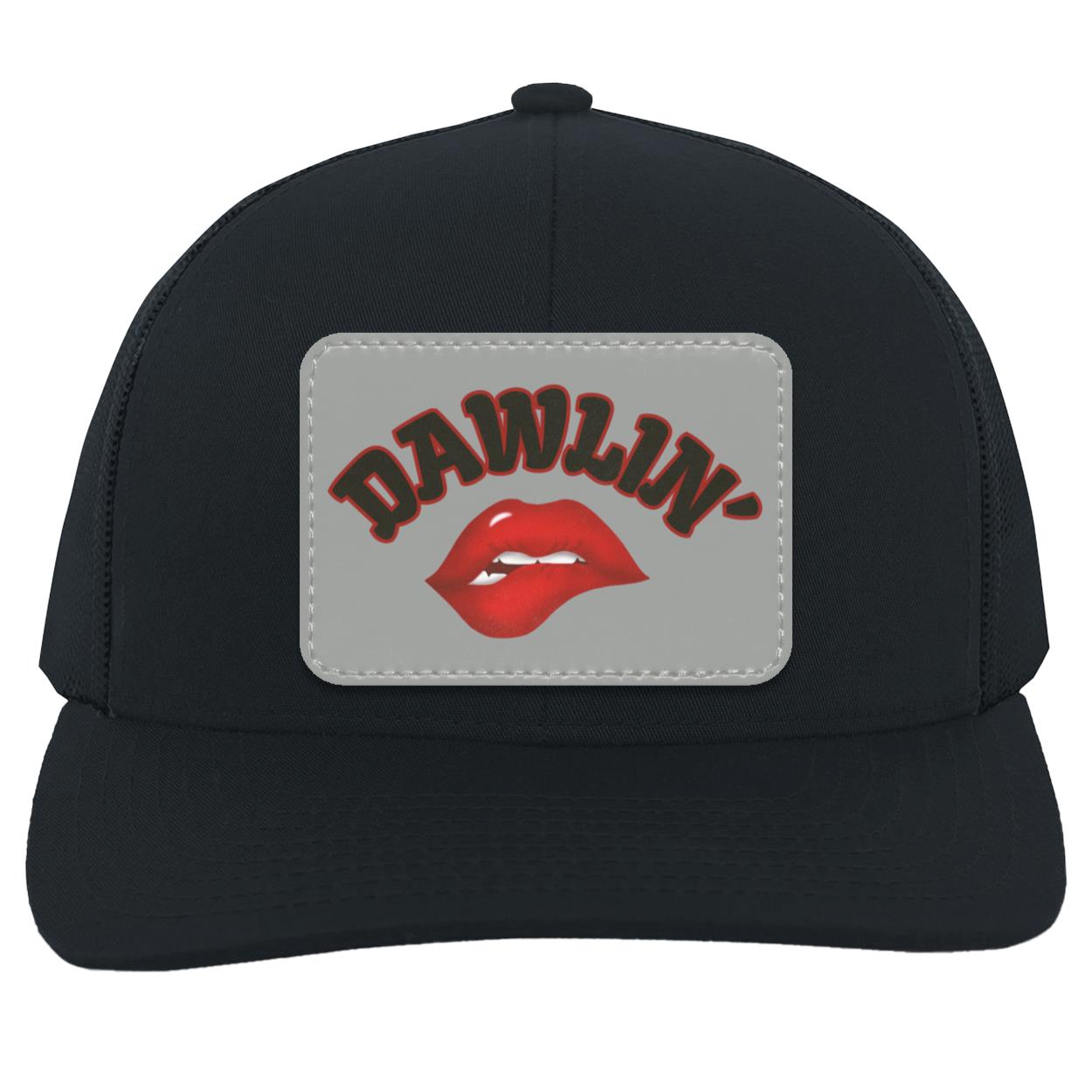 "Dawlin"- Trucker Snap Back, with Gray Vegan Leather Patch