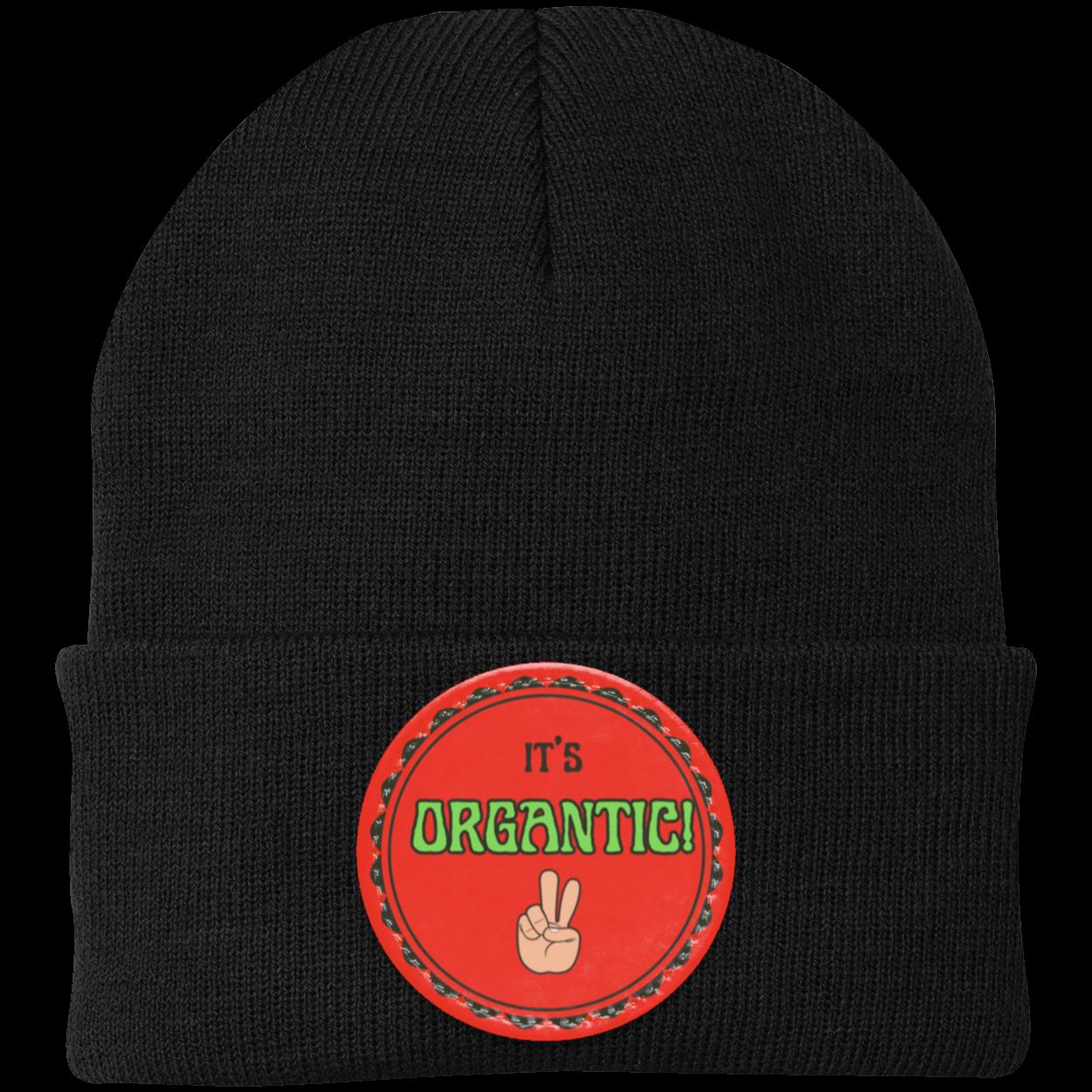 "It's Organtic" Beanie, Scalloped Circular Patch