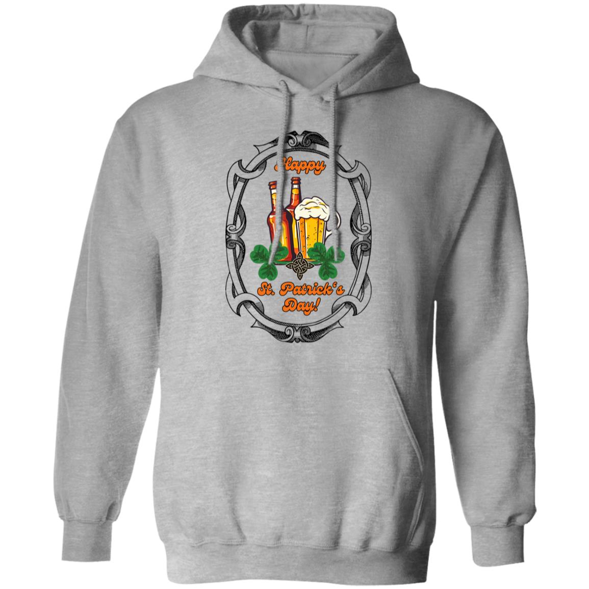 "Happy St. Patrick's Day-Cheers!", Unisex Pullover Hoodie.   This Adult Hoodie Is Sure To Get One In The Mood To Celebrate!