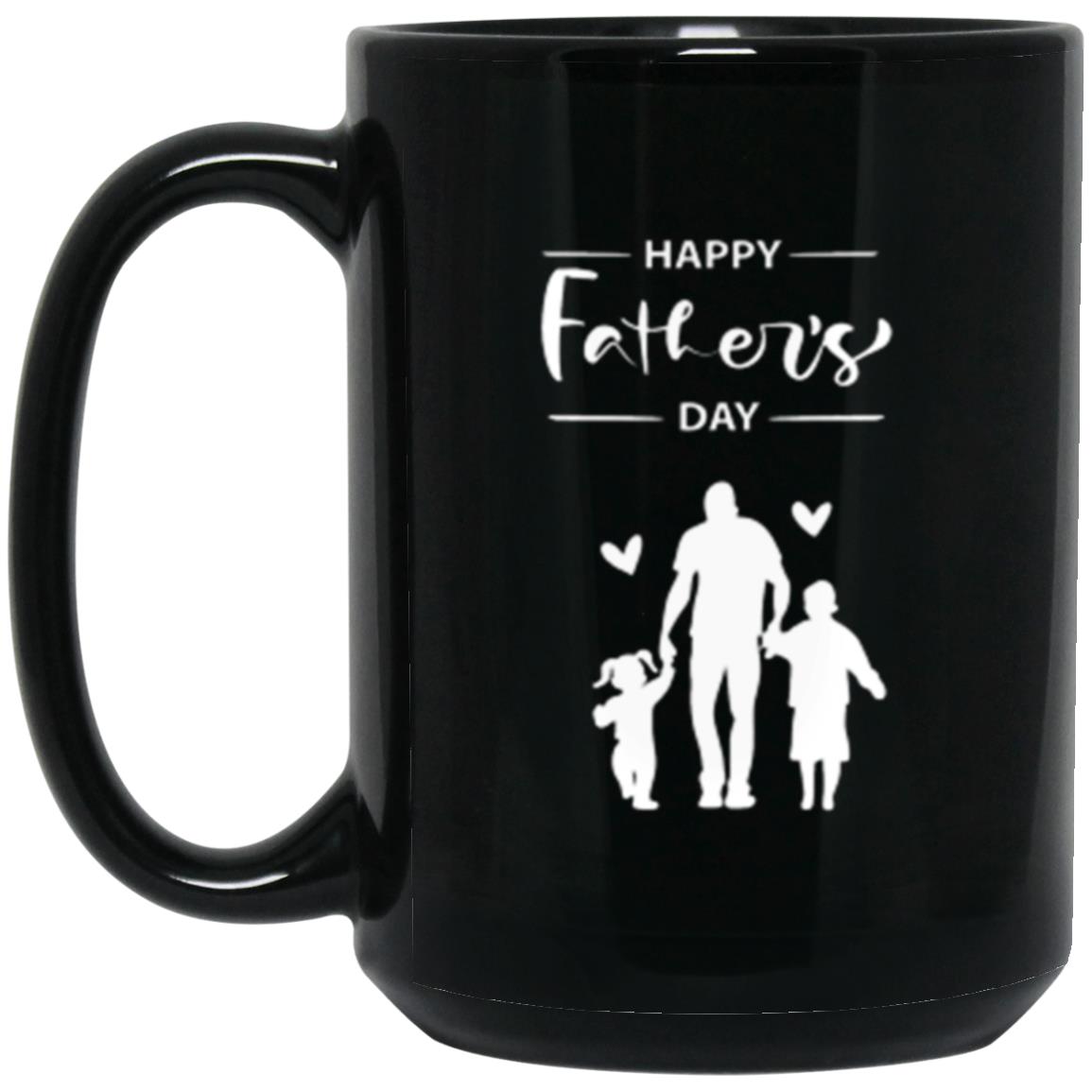 "Happy Father's Day" 15 oz Ebony Ceramic Mug with white design