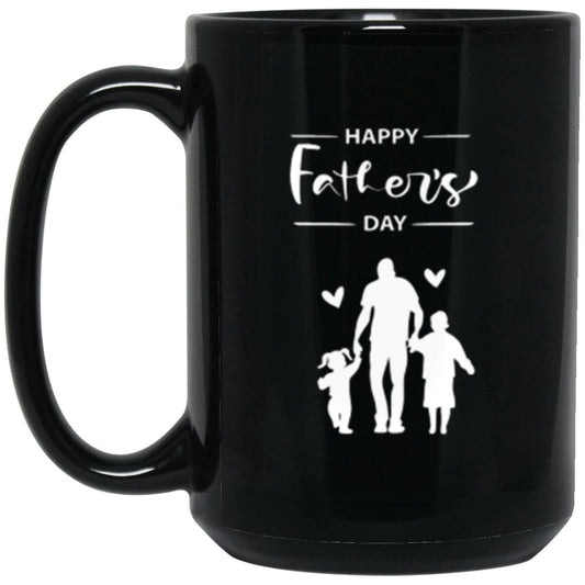 "Happy Father's Day" 15 oz Ebony Ceramic Mug with white design