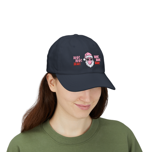 "Bubblegum Santa-Ho, Ho, Ho" Embroidered Dad Cap, #1