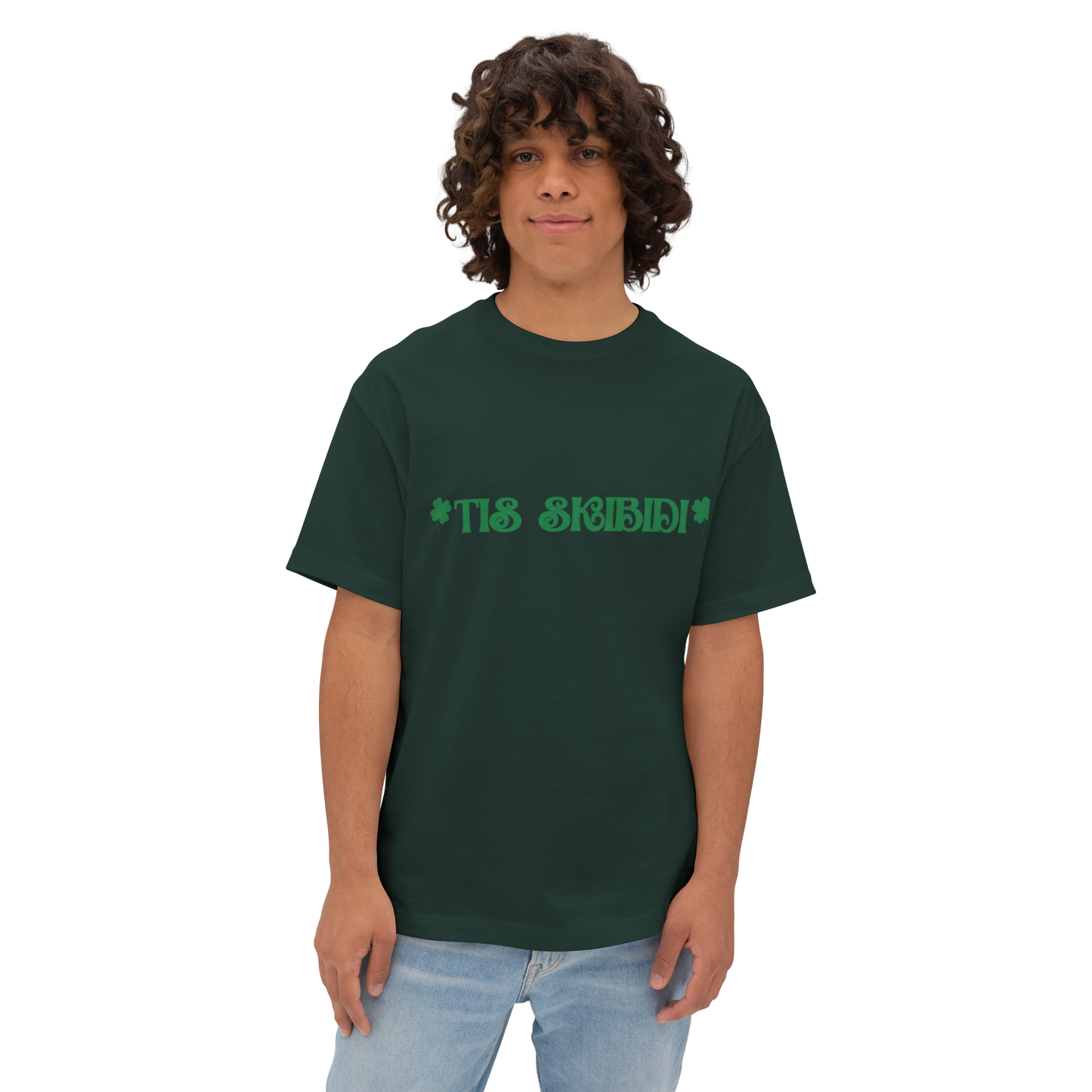 "TIS SKIBIDI" Unisex  Boxy Tee — Gen Z Slang St. Patrick's Day Shirt