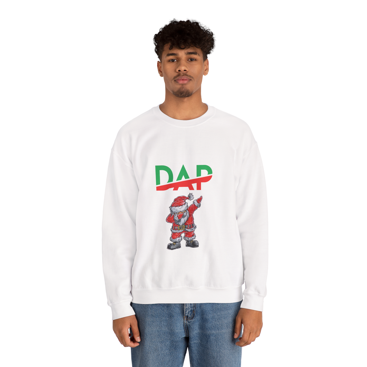 Funny "Dapping Santa", Christmas Sweatshirt. Let him help you spread Xmas cheer!