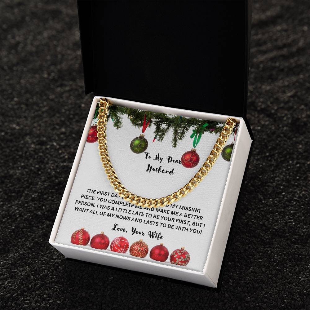" He started to shed a tear when he read this", Cuban Link Chain in Stainless Steel and  14 K Gold finish