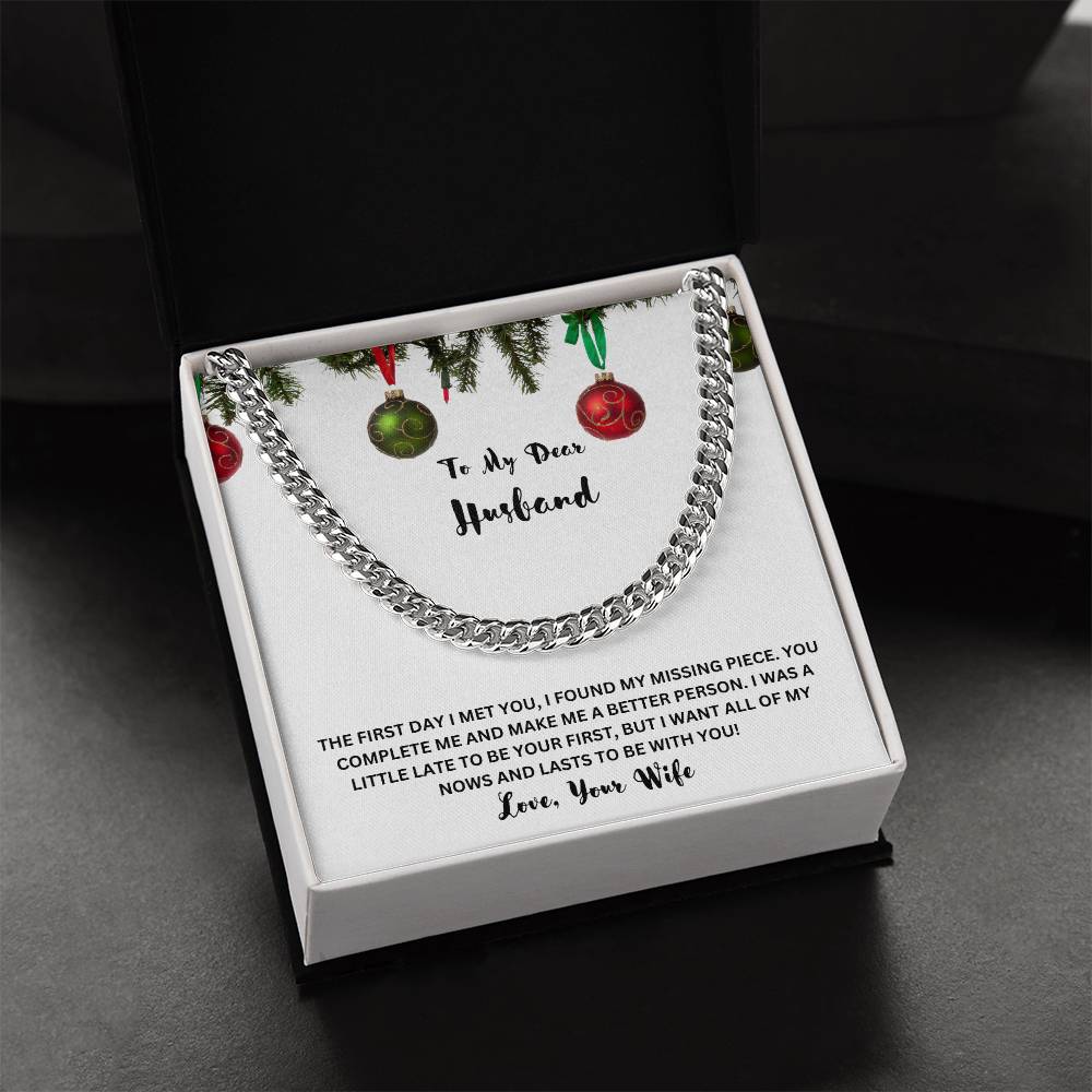 " He started to shed a tear when he read this", Cuban Link Chain in Stainless Steel and  14 K Gold finish