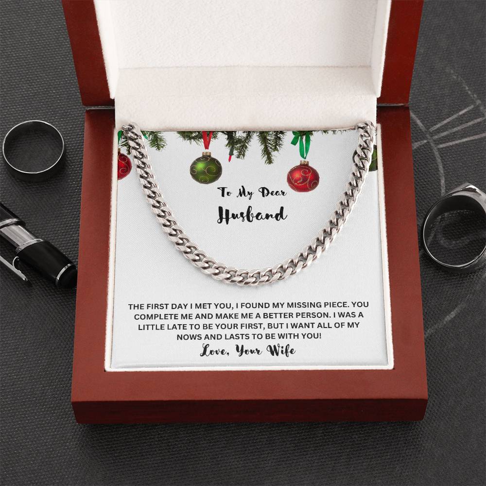 " He started to shed a tear when he read this", Cuban Link Chain in Stainless Steel and  14 K Gold finish