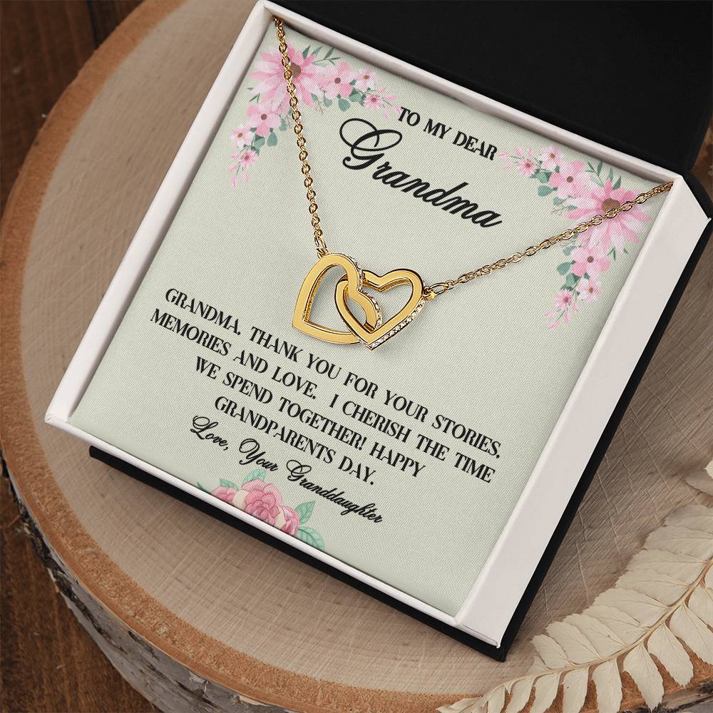 "She cried when she read this!"  Interlocking Hearts Necklace (Yellow and White Gold Variants), From Granddaughter