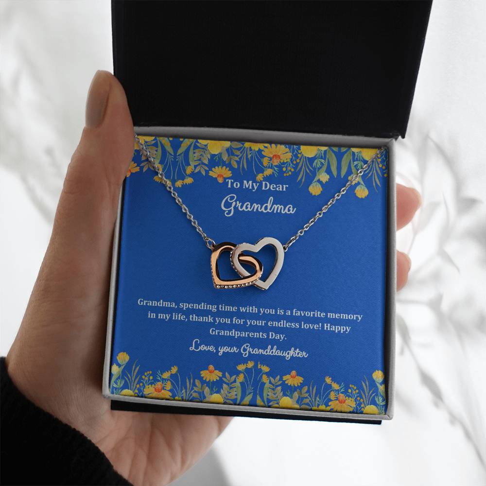 "She cried when she opened the box and read this!" Interlocking Hearts Necklace (White/Rose Gold Variants), From Granddaughter