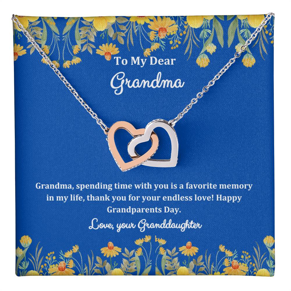 "She cried when she opened the box and read this!" Interlocking Hearts Necklace (White/Rose Gold Variants), From Granddaughter