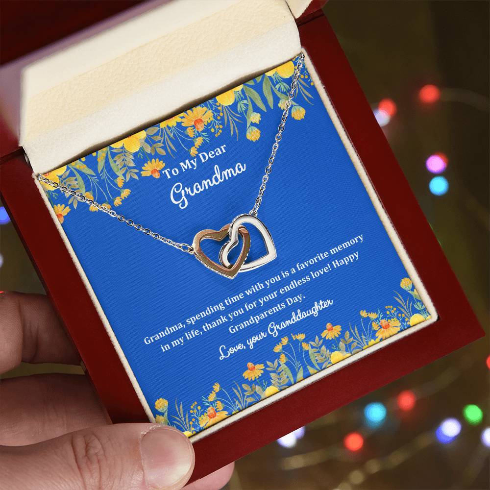 "She cried when she opened the box and read this!" Interlocking Hearts Necklace (White/Rose Gold Variants), From Granddaughter